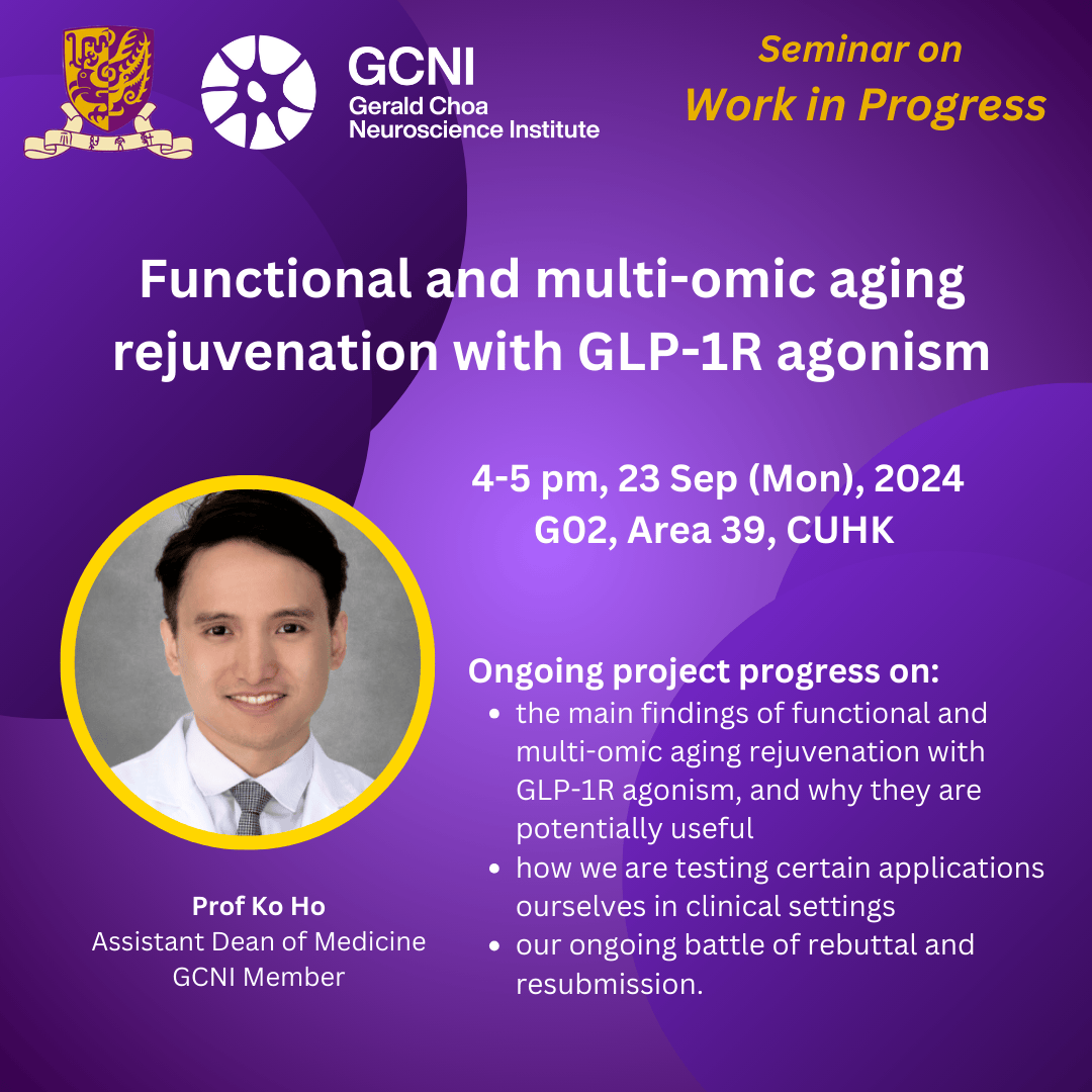 GCNI Work in Progress Seminar – Functional and multi-omic aging rejuvenation with GLP-1R agonism